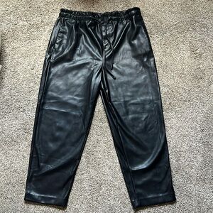 Calvin Klein Black Faux Leather Pants